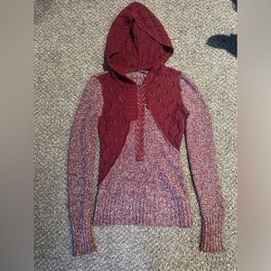 Buckle BKE Maroon Half Zip Hooded Sweater